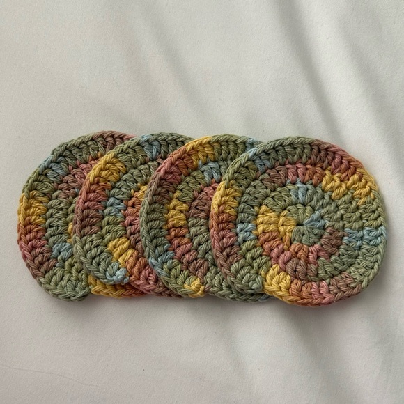 Hand Crocheted Coaster Set (4) - Picture 3 of 3